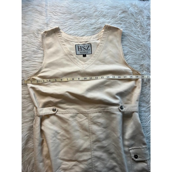 HSZ Studio Vintage Canvas sleeveless midi dress cream size medium - Picture 5 of 8